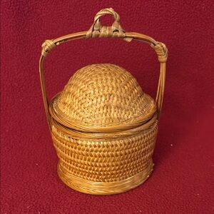 Handcrafted Tan Woven Basket